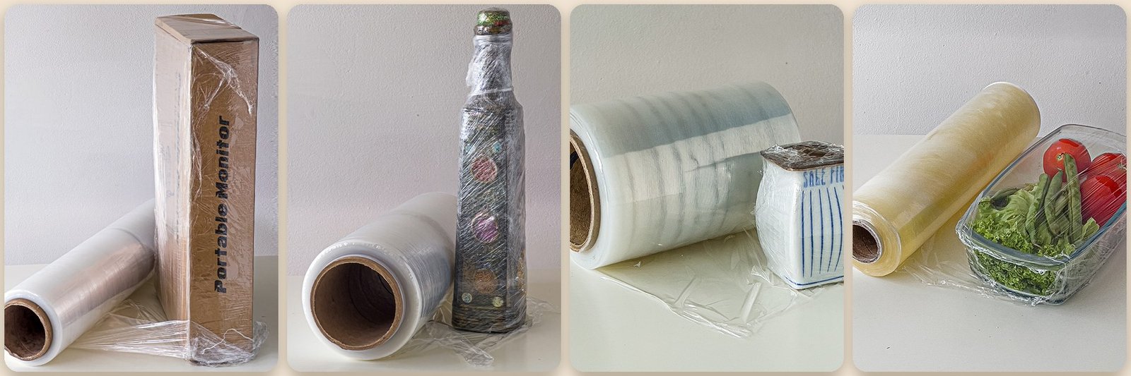 Rollos de plástico stretch y vinipel de distintos anchos